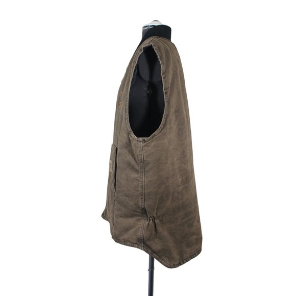 Carhartt men's 90s vintage VO2 CHT faded brown quilt lined vest USA made 3XL - Picture 2 of 12